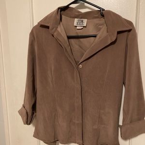 Vintage camel button up